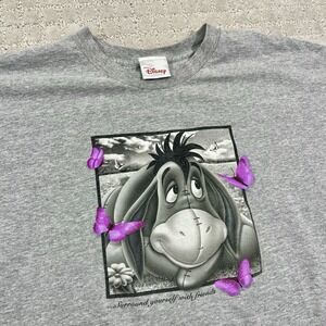 VTG 90s Eeyore Disney Surround Yourself With Friends Sz XXL Butterfly Tshirt